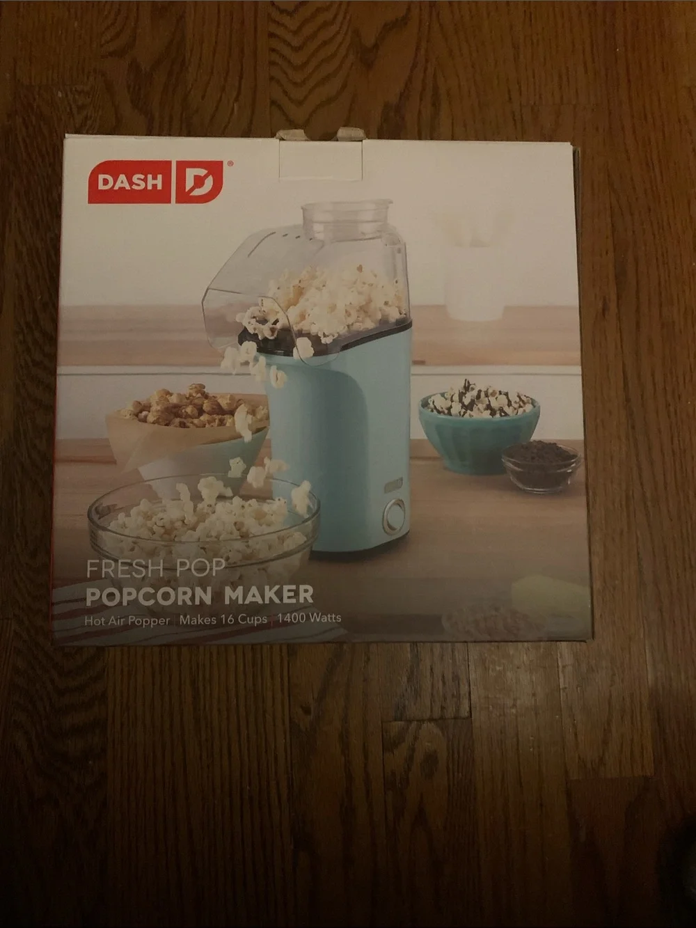 Ash Dash Fresh Pop Popcorn Maker in Light Blue and Clear